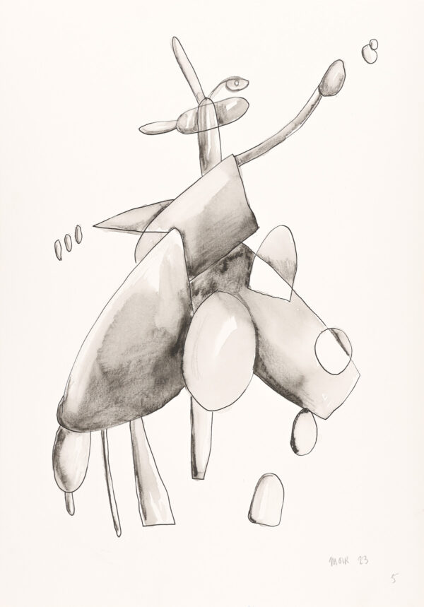 Tall Hatted Cowboy with Long Chin Touching Hummingbird and Dissolving into Amoeba - Phase 5