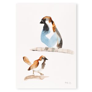 Abstract House Sparrows