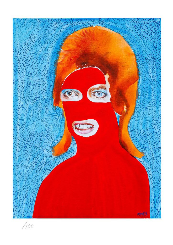 Bowie in Red Ski Mask