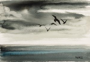 Gulls over the sea II